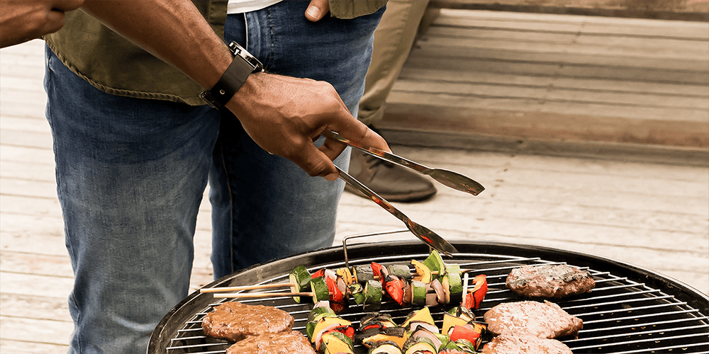 Man Wearing Heirloom Watch Timepiece BBQing for Fourth of July