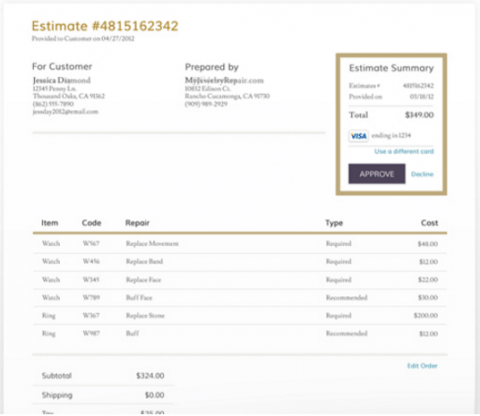 Approve only the repairs you want! Image showcasing how it works to utilize the estimate approval after shipping the item in