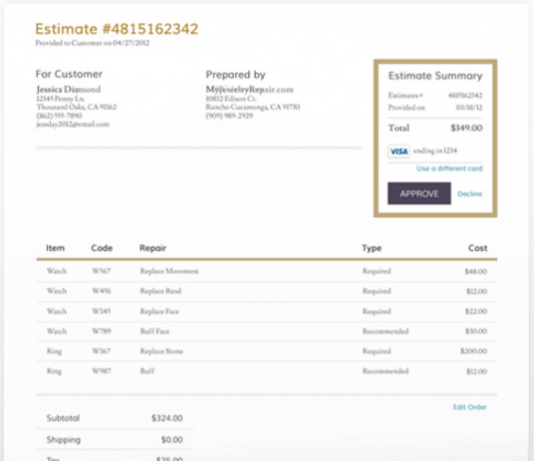 Approve only the repairs you want! Image showcasing how it works to utilize the estimate approval after shipping the item in